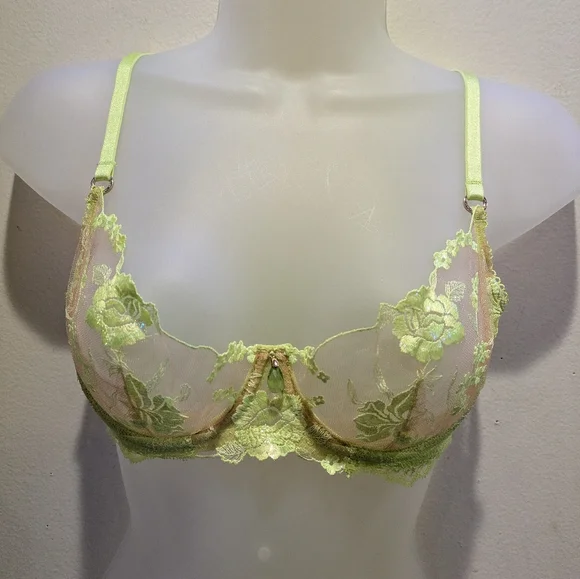 Honey Birdette Whitney Bra - 34C, Apple Green - Picture 2 of 12